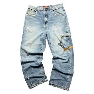 Roccawear Jeans Men Sz 38x34 Embroidered Y2K Vintage Wide